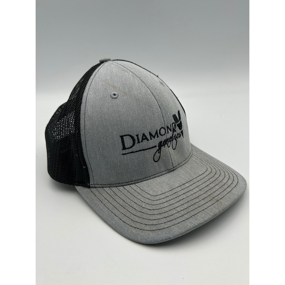 Richardson 112 Trucker Hat Diamond Genetics Snapback Cap Gray Black Mesh B1192